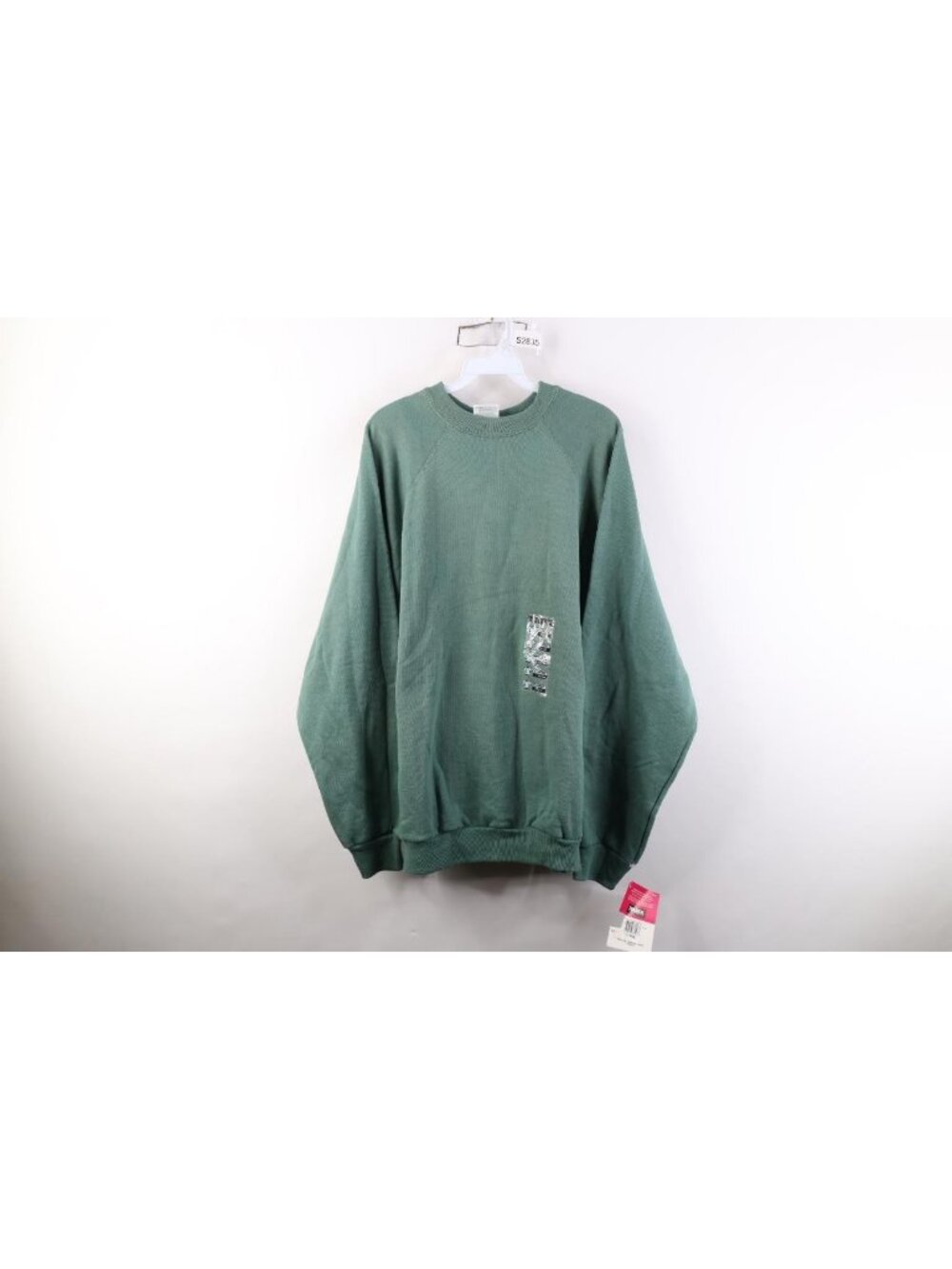 Deadstock Vtg 90s Streetwear Mens XL Blank Raglan Crewneck Sweatshirt Green USA